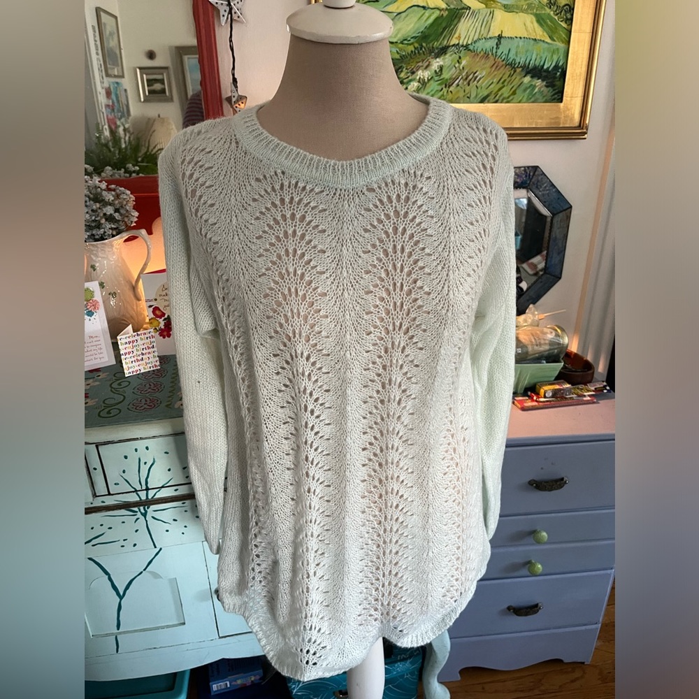 Premise Studio Soft Open Weave Pullover Sweater L… - image 1